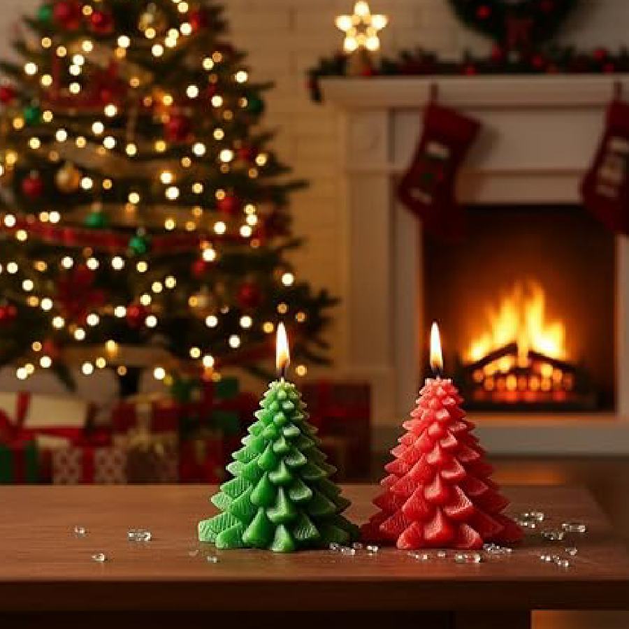 ক্রিসমাস ট্রি মোমবাতি।