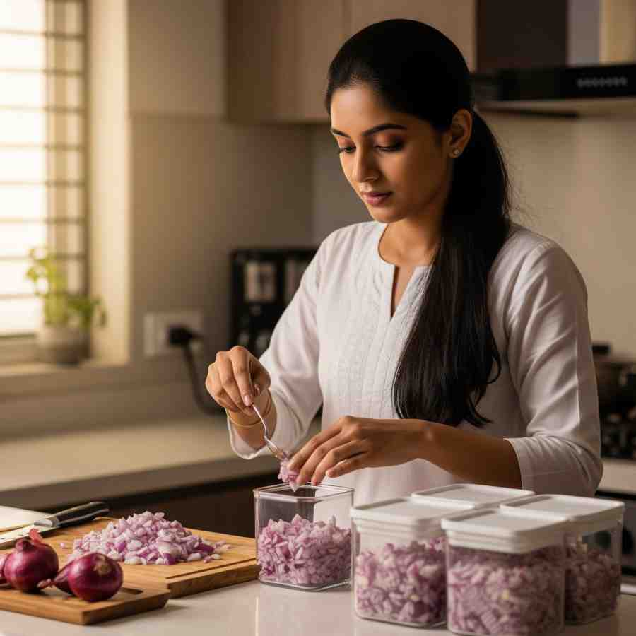 কাটা বা কুঁচনো পেঁয়াজ দীর্ঘ দিন তাজা রাখার উপায় কী?