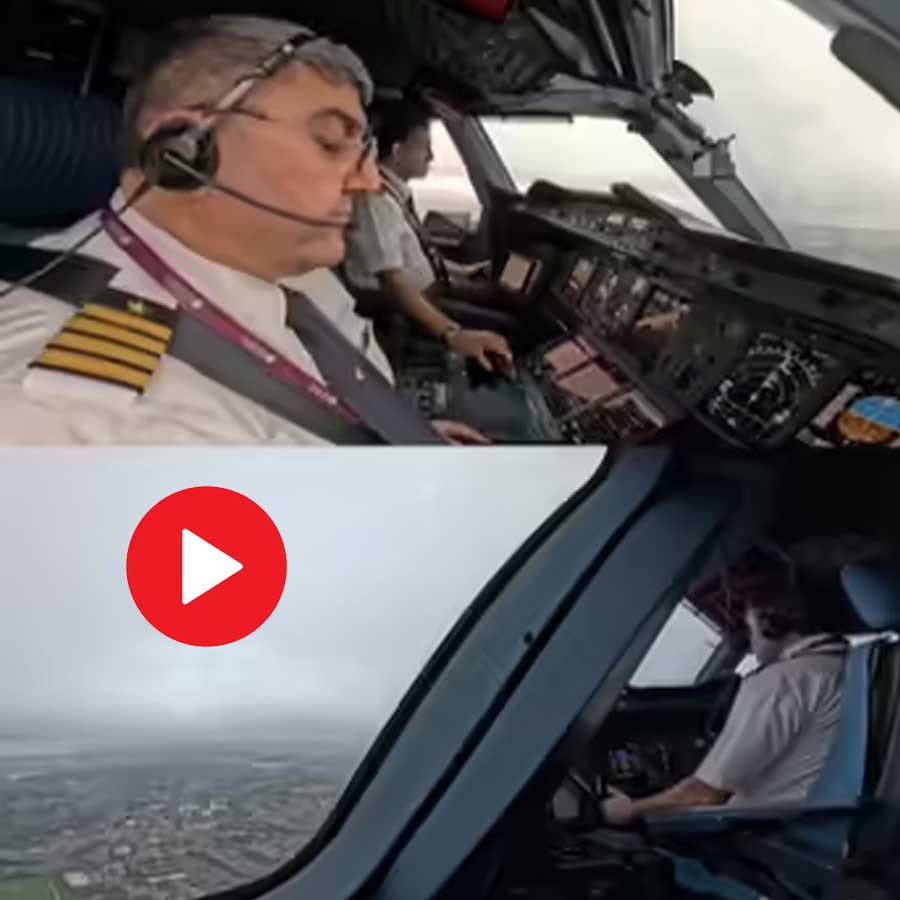 Video shows cockpit camera captures stunning view while passing through clouds