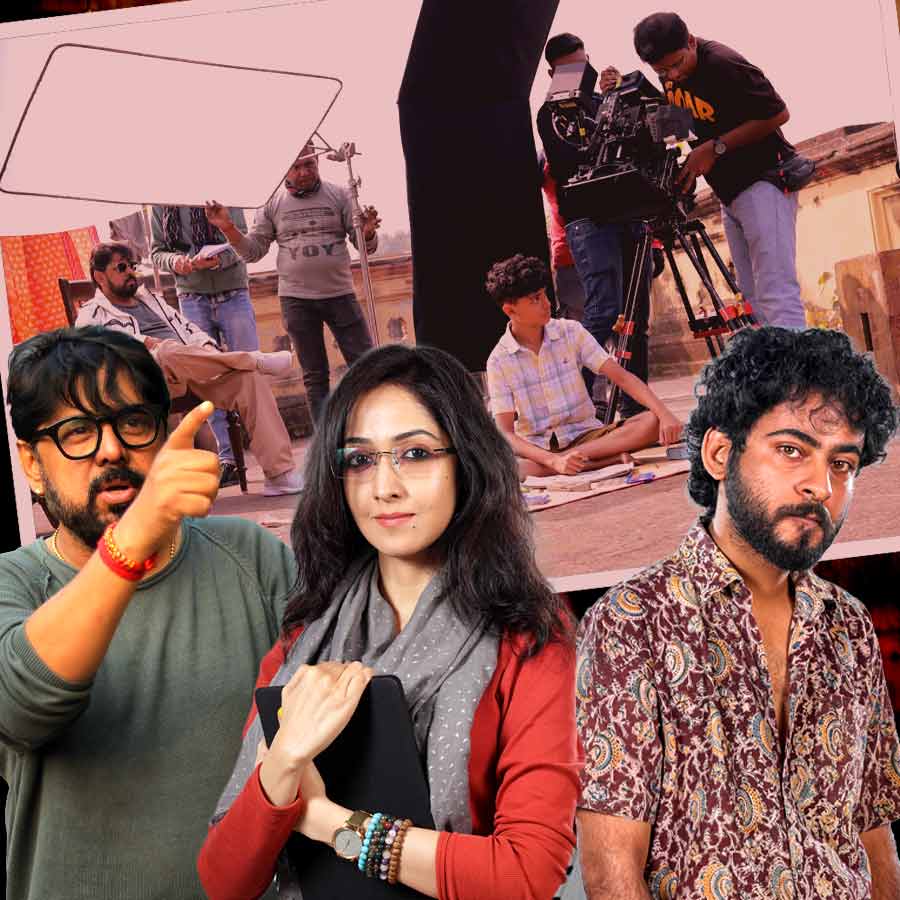 (বাঁ দিক থেকে) রাজা চন্দ, অমৃতা চট্টোপাধ্যায়, শাওন চট্টোপাধ্যায়।