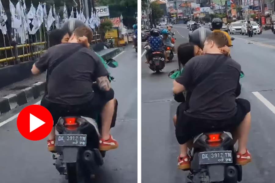 Couple kissing on road while riding on scooter, video goes viral dgtl