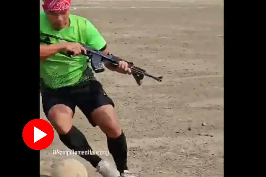 Video of men carrying Assault Rifles in football ground goes viral