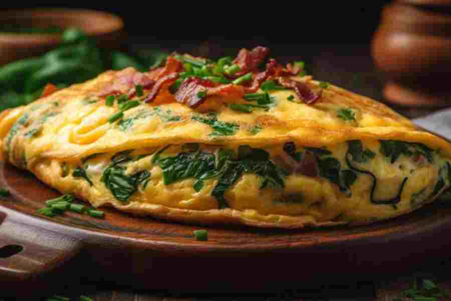 How to make protein rich egg spinach Omelette at home