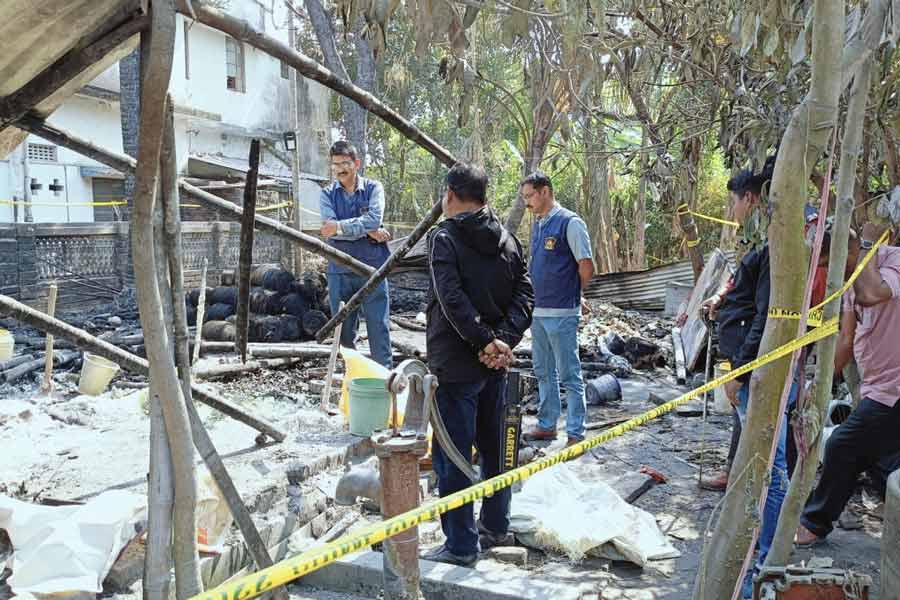 CID's bomb squad recovered various explosive materials from an illegal firecracker factory in Kalyani