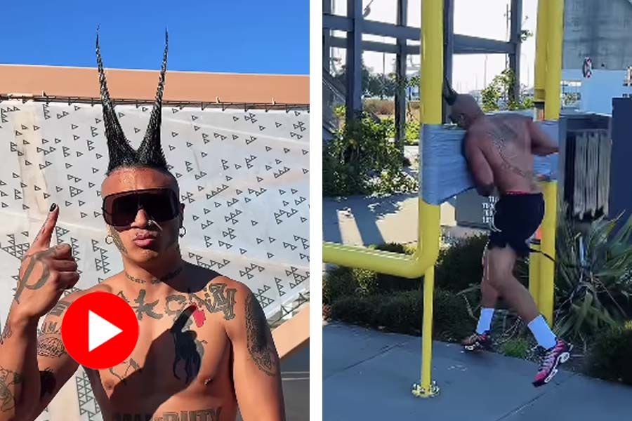 Aussie influencer, Lil Golo, decided to test his strength by run through a wall made of tape strips