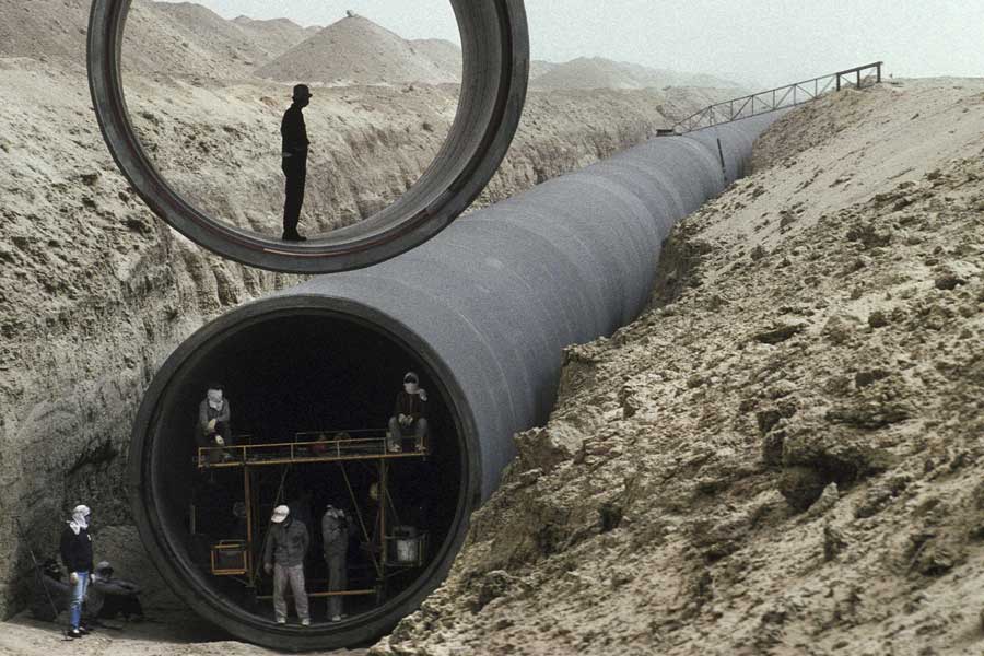 The Great Man-Made River is a network of pipes that supplies fresh water across the Libya