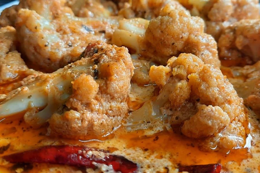 Bengali Recipe of Cauliflower with milk and poppy seeds dgtl