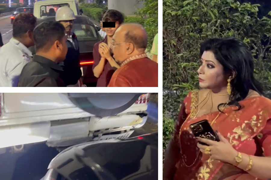 Shovan Chatterjee’s car has been hit at bypass