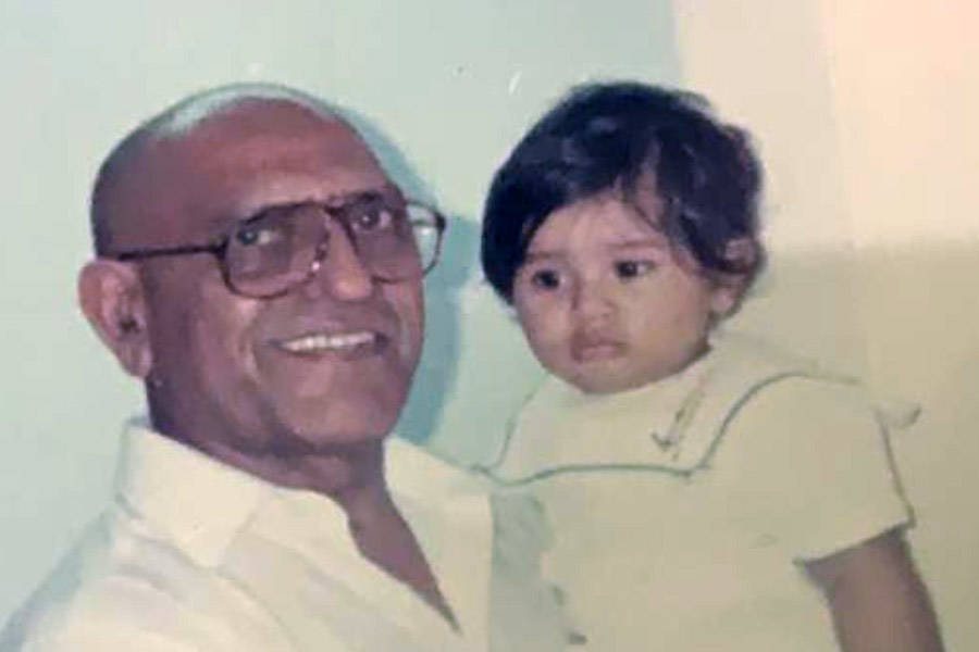 Amrish Puri and Vardhan Puri