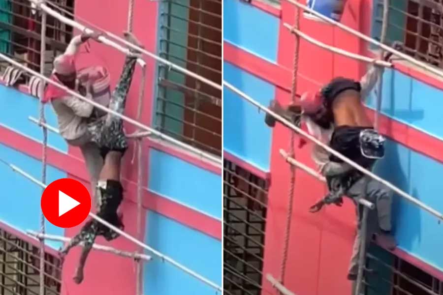 a painter saves his unconscious friend from a high-rise building