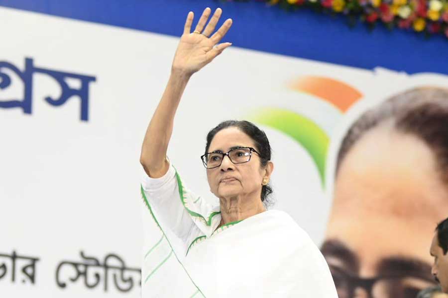 নেতাজি ইন্ডোরে তৃণমূলের সমাবেশে দলনেত্রী মমতা বন্দ্যোপাধ্যায়।