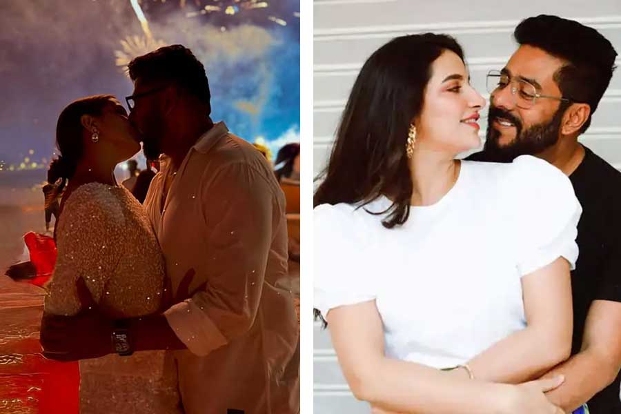 Subhashree Ganguly and Raj Chakraborty kissed each other during new year countdown