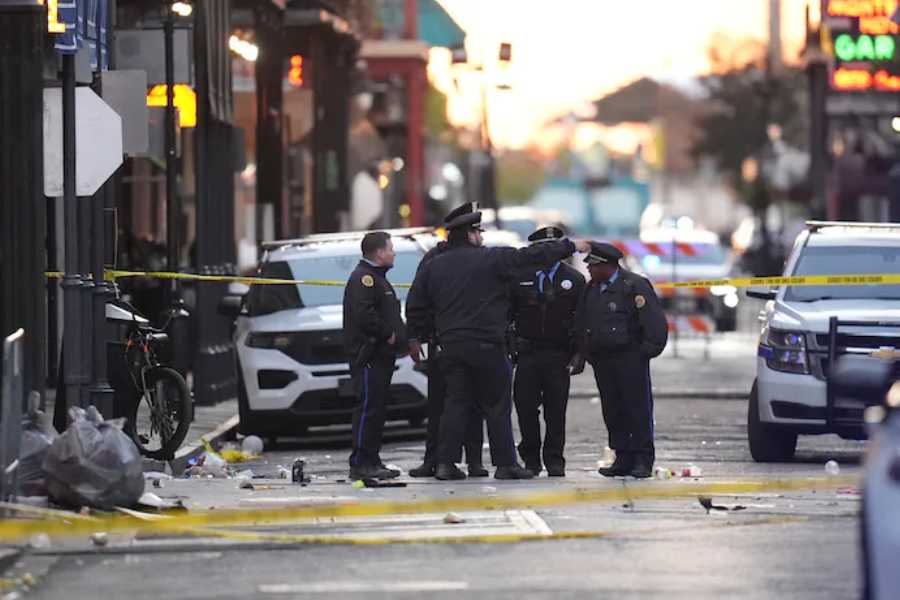 At least 10 people were killed after a pickup truck ploughed into a crowd in US city of New Orleans