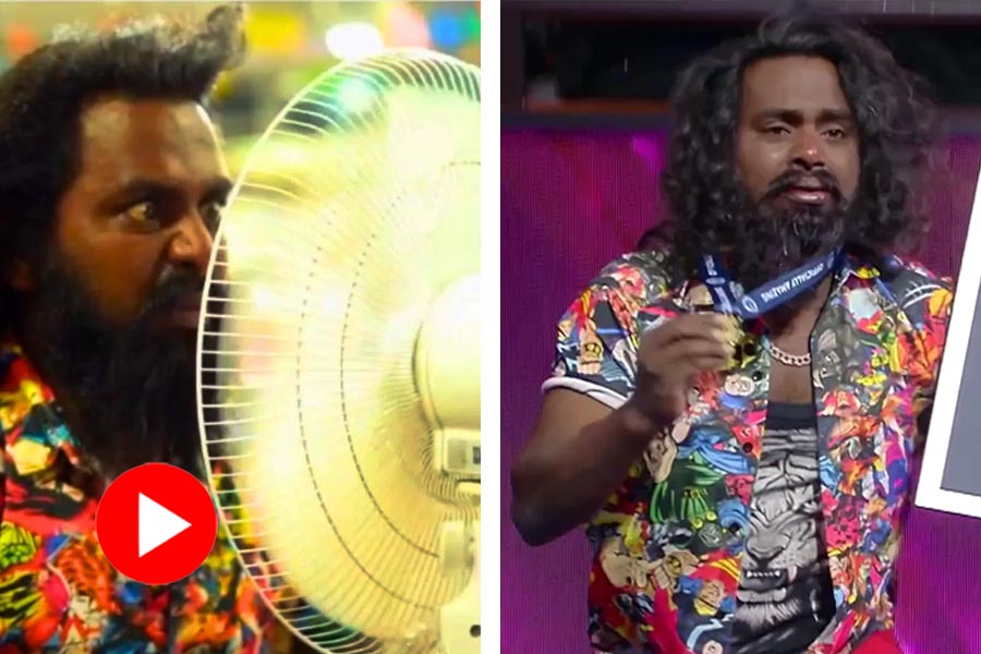 A Telangana man has stopped 57 electric fans using his tongue