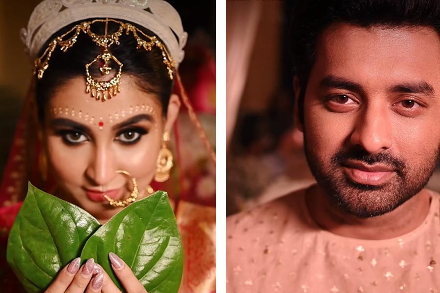 Ankush Hazra and Oindrila Sen dressed up as bride and groom and the video goes viral dgtl