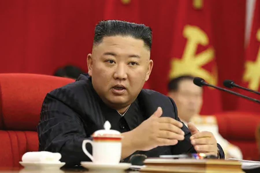 Kim Jong un North Korean Supreme Leader reveals largest ever warship armed with vertical launch nuclear missile system 