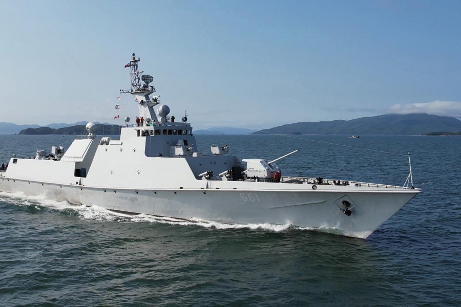 Kim Jong un North Korean Supreme Leader reveals largest ever warship armed with vertical launch nuclear missile system 