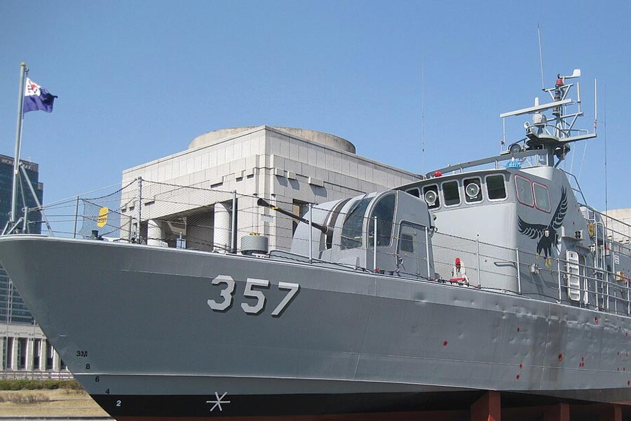 Kim Jong un North Korean Supreme Leader reveals largest ever warship armed with vertical launch nuclear missile system 