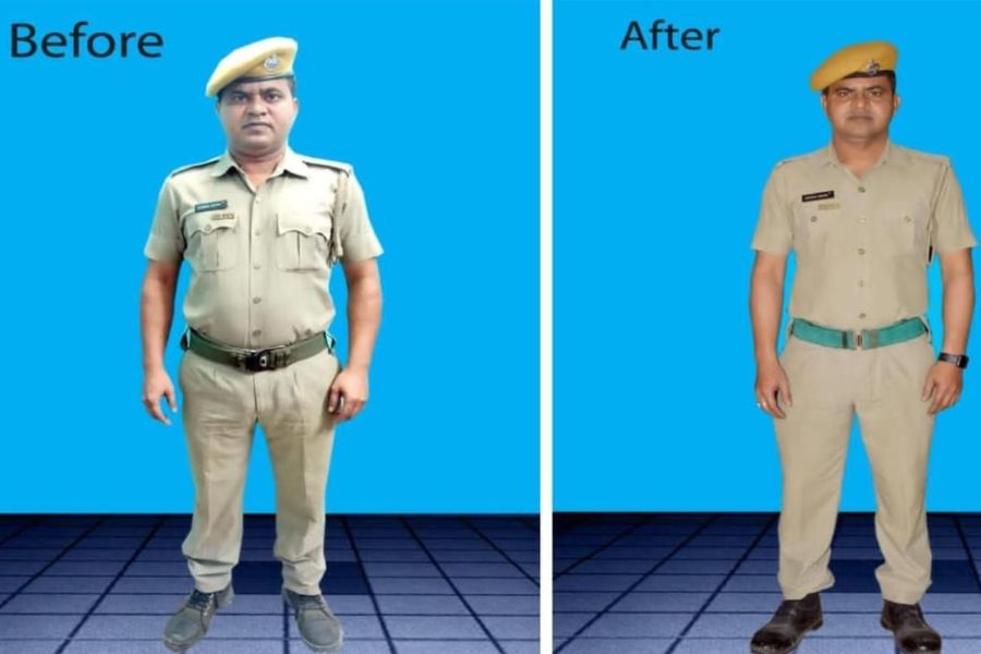 মাস খানেক আগে যা ছিলেন এবং এখন যে রকম হয়েছেন।