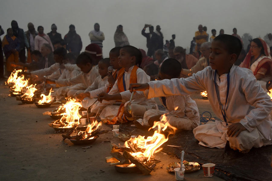 Several people from various places gathered at Gangasagar Mela