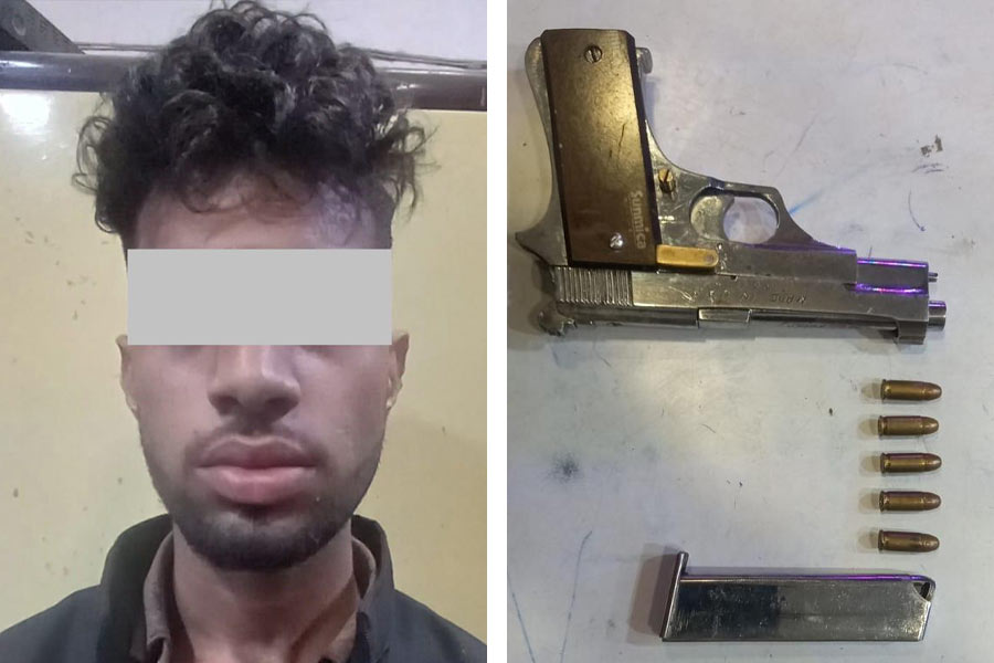 Man from Bihar arrested from West Chowbaga Anandapur for possessing pistol with magazine and cartridges dgtl