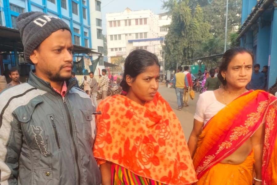 Rekha Shaw victim of saline case release from Medinipur Medical college on Thursday