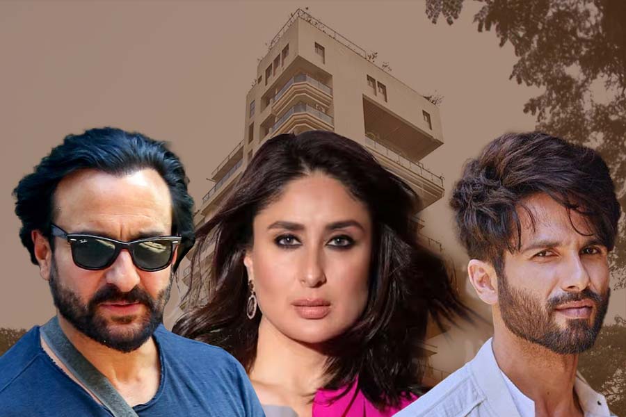 Image of Saif ali khan  Kareena Kapoor Khan and Shahid Kapoor