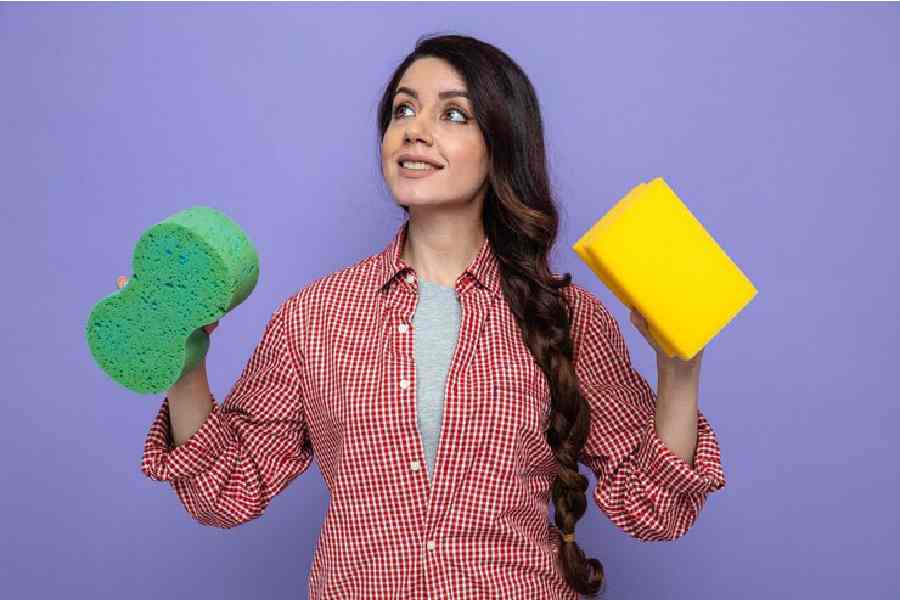 Green to Yellow, Different colour of kitchen sponge has a special meaning dgtl