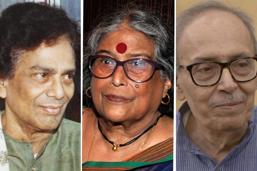 গদ্যশিল্পী: সমরেশ বসু, নবনীতা দেবসেন এবং শীর্ষেন্দু মুখোপাধ্যায়। এঁদের কলমেও প্রাণ পেয়েছে কুম্ভমেলার কথা।