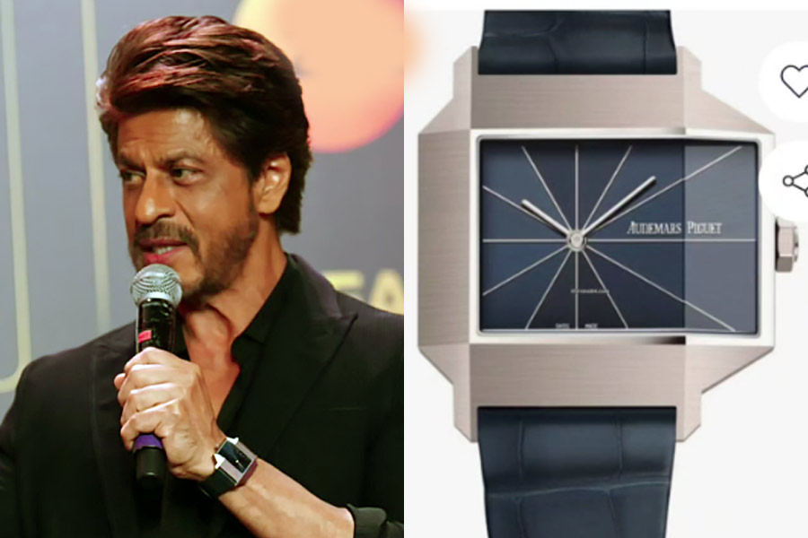 Bollywood star Shah Rukh Khan flaunts an expensive wrist watch