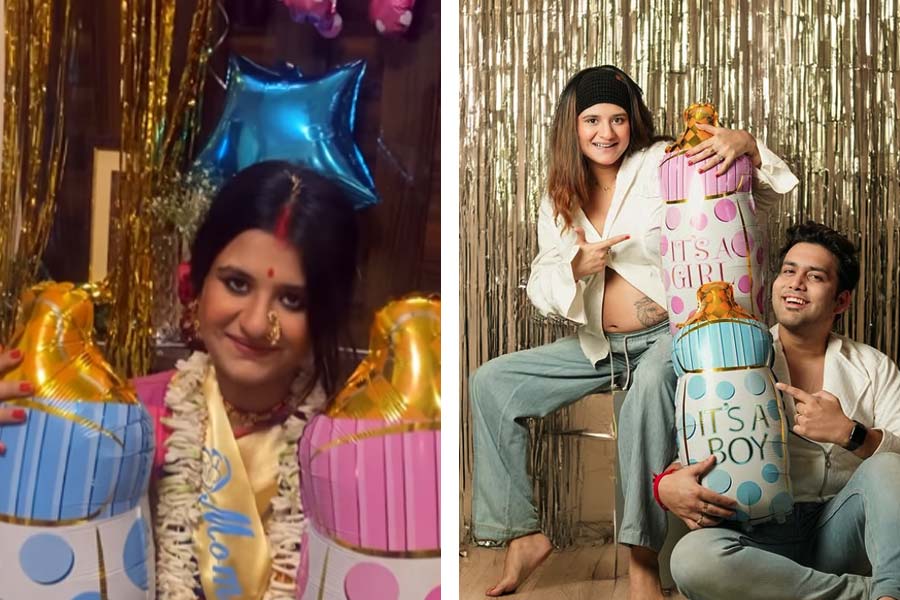 Television actress Rupsha Chatterjee shares a video from her baby shower