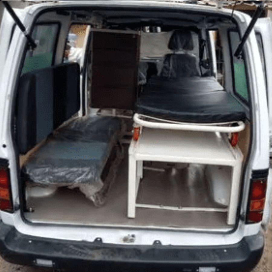 Patient fell from running ambulance, driver was unaware of it dgtl