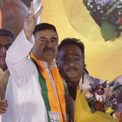 Suvendu Adhikari and Sukanta Majumdar said they will stand by Samik Bhattacharya, who was officially declared State president of BJP in West Bengal dgtl