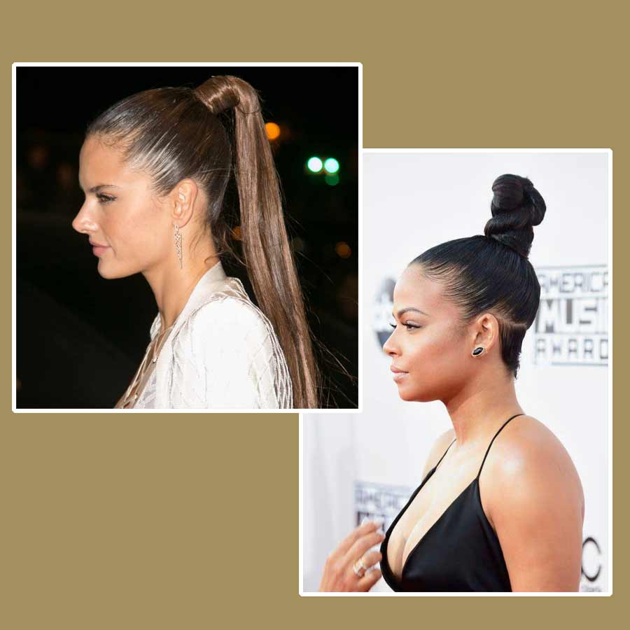  উঁচু পনিটেল বা খোঁপা।