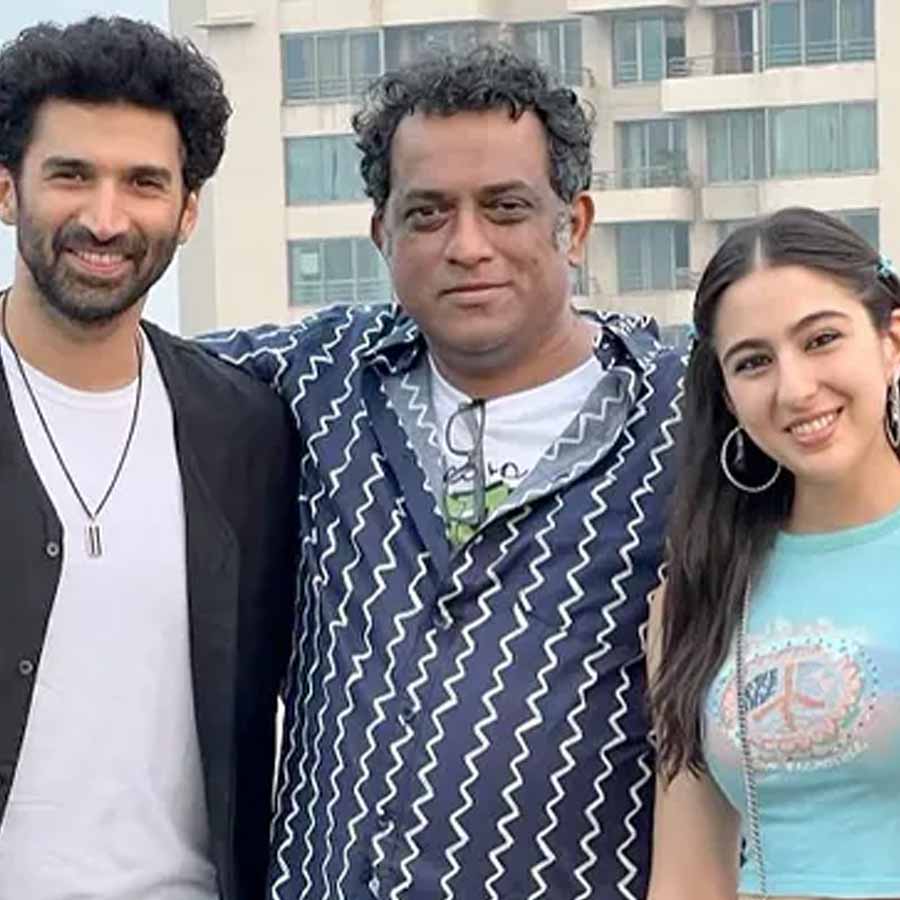 Anurag Basu with Sara Ali Khan and Aditya Roy Kapur