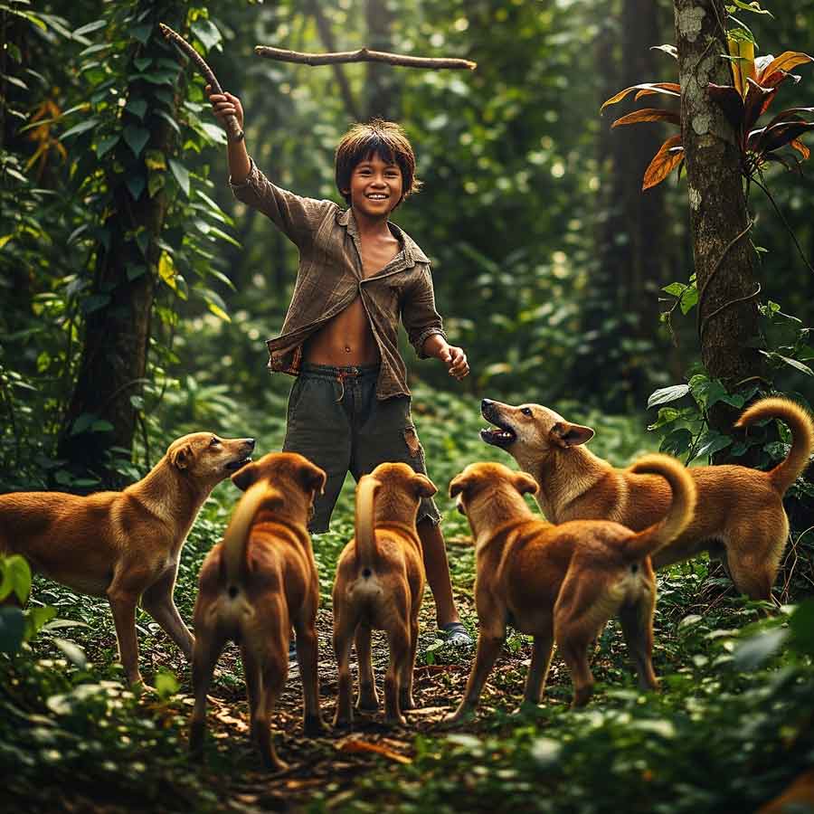 Thailand boy who neglected by family raised with six dogs and communicates through barking
