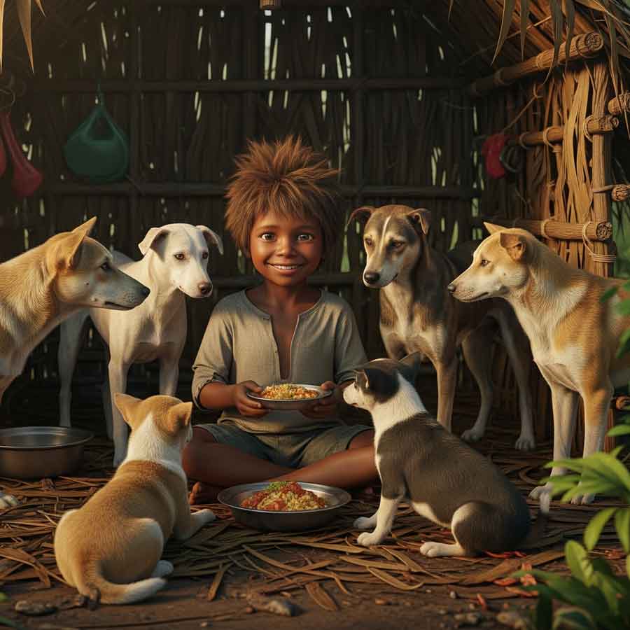 Thailand boy who neglected by family raised with six dogs and communicates through barking