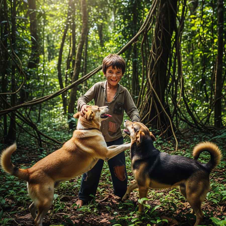 Thailand boy who neglected by family raised with six dogs and communicates through barking