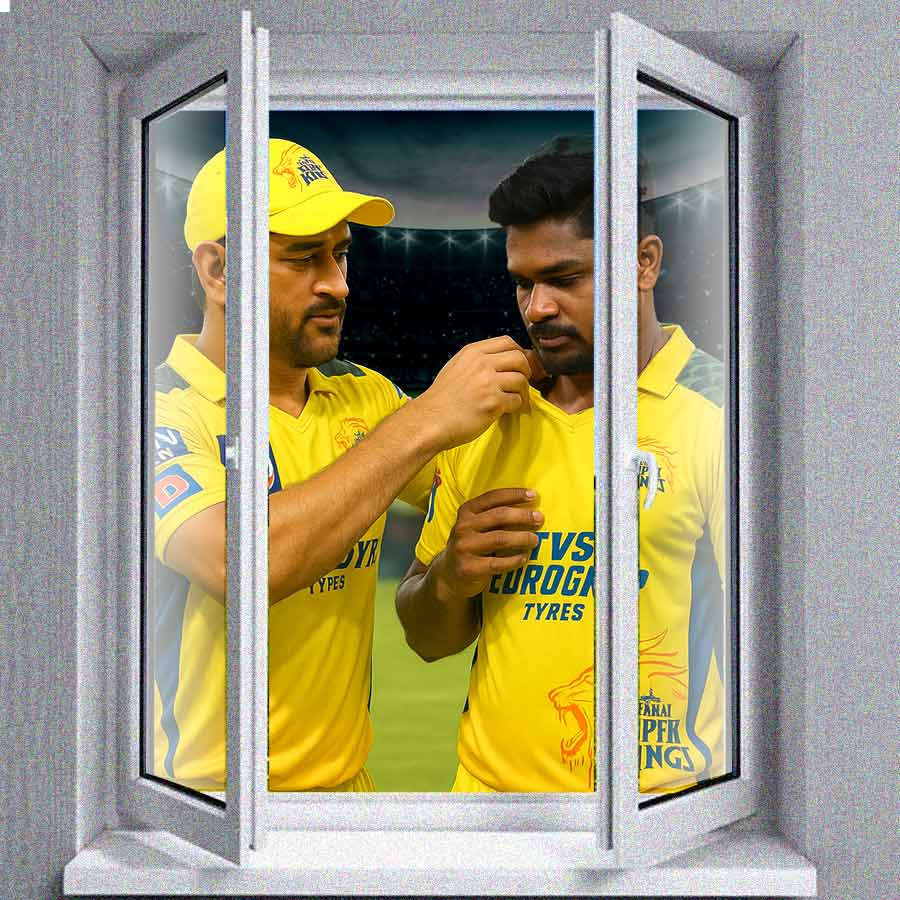 picture of MS Dhoni and Sanju Samson