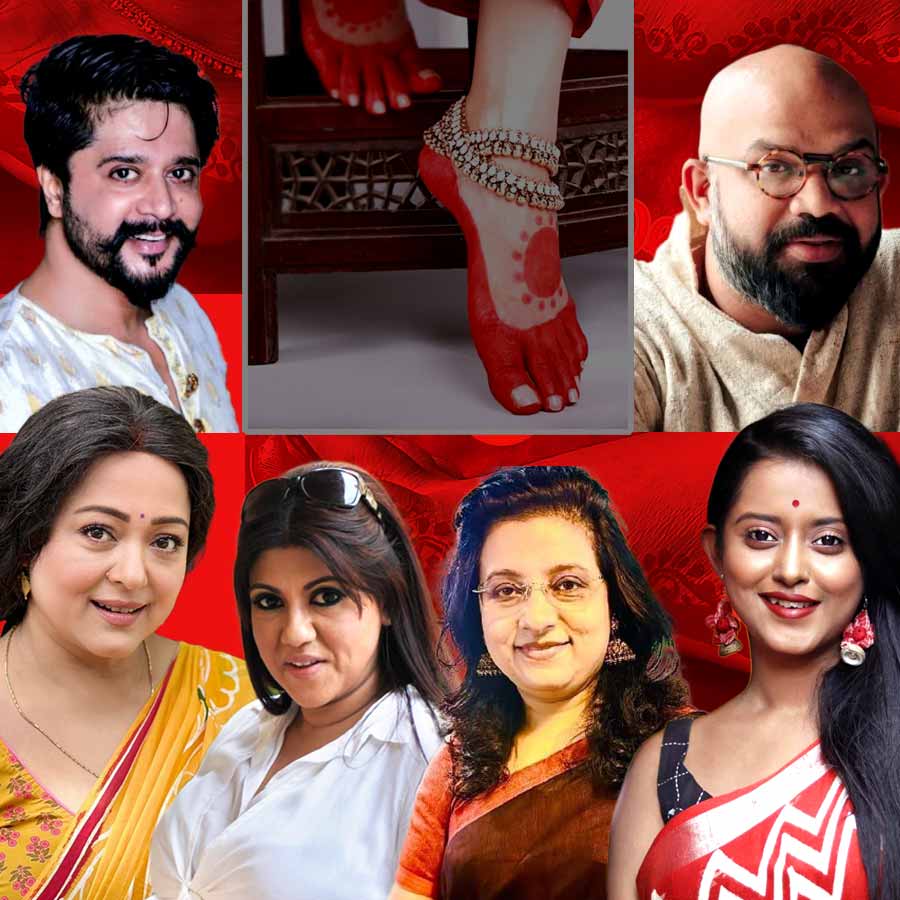 Aparajita Aadhya, Parama Banerjee, Shruti Das, designer Abhishek Roy on the use of Alta in women's attire dgtl