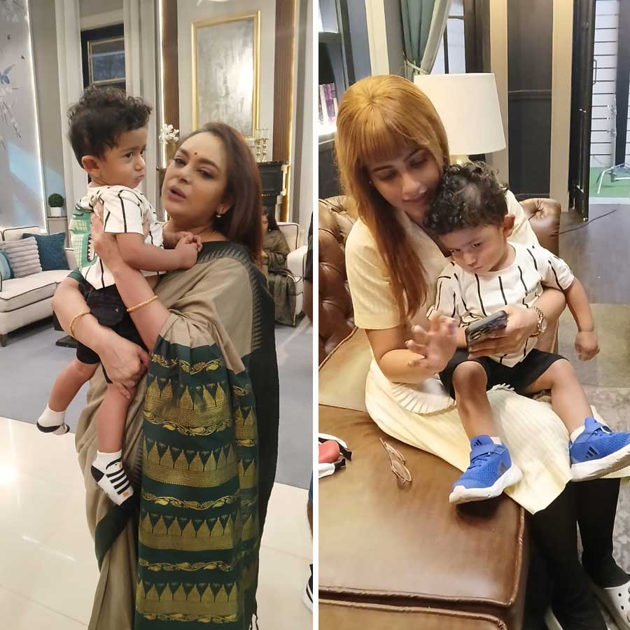 শিশুশিল্পী শিবাকে নিয়ে বিদীপ্তা, ঊষসী।