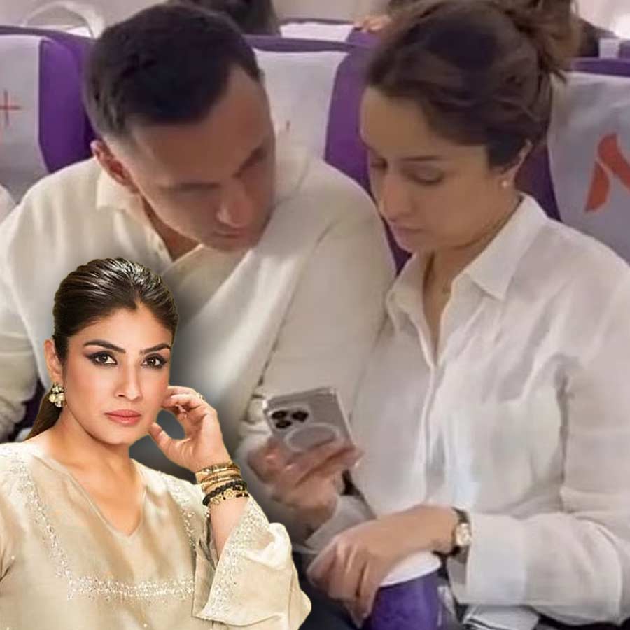 Bollywood actress Raveena Tandon criticised the crew member of an airline as she recorded a video of actress Shraddha Kapoor with her boyfriend Rahul Mody