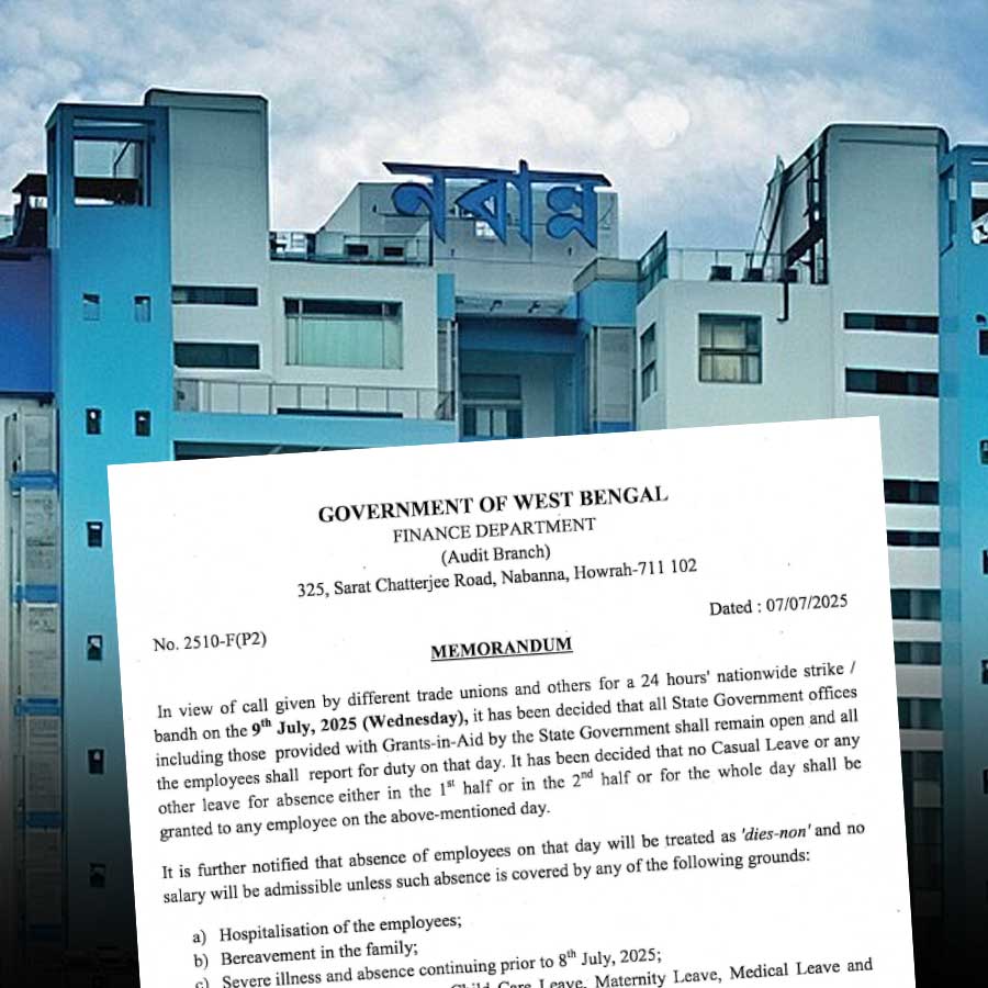 West Bengal Government says all state government offices will remain open on 9 July as several trade unions call for nationwide strike dgtl