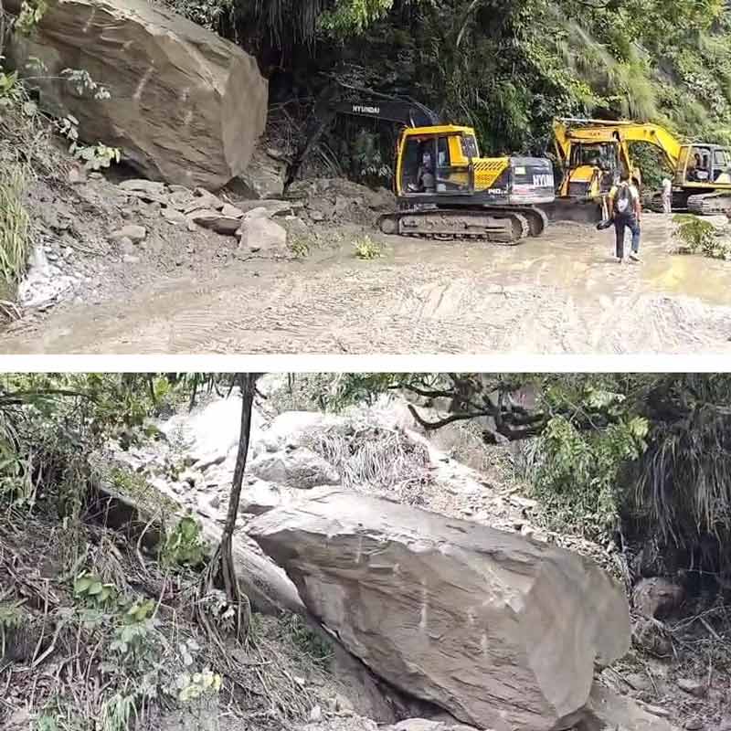 National Highway 10 completely closed due to landslide