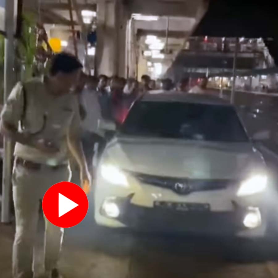 A drunken man was arrested after drove his car platform