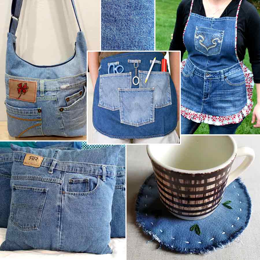 Apart from new clothing how to reuse old jeans for home accessories