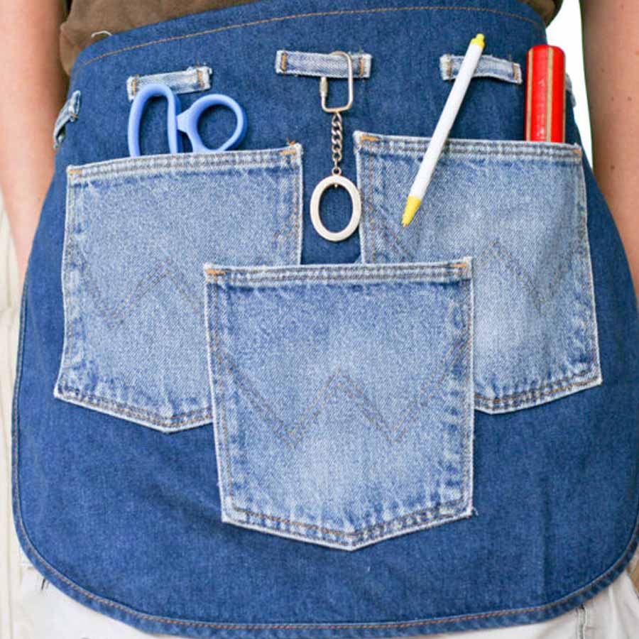 Apart from new clothing how to reuse old jeans for home accessories