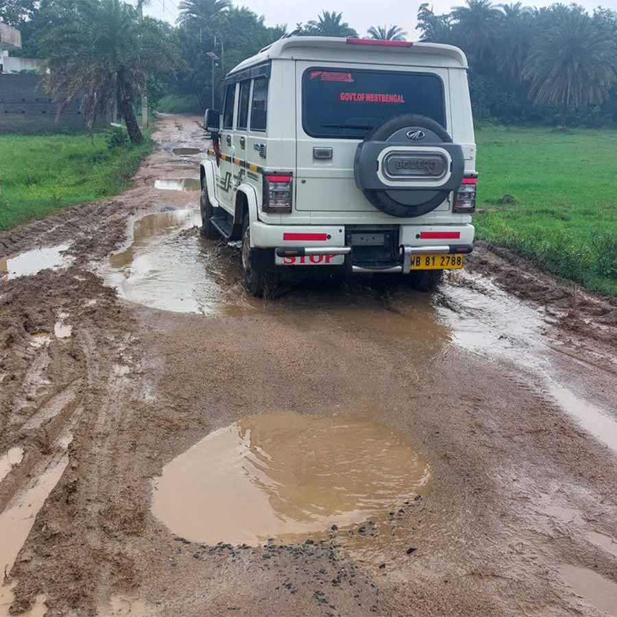 Poor condition of road at Adra