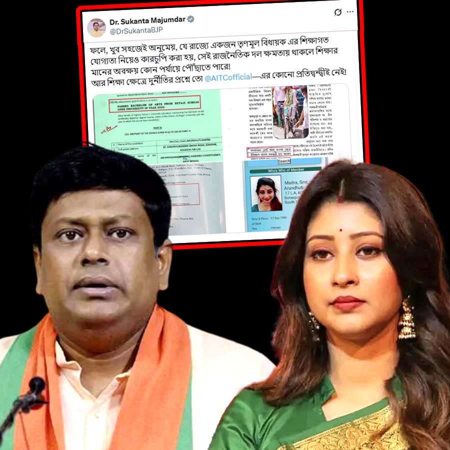 Union minister Sukanto Majumdar raises question on TMC MLA’s educational qualification