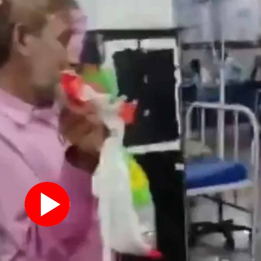 Video shows man enters Udaipur Hospital after it bites him